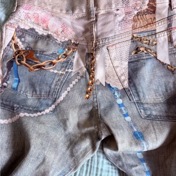 Acne Studio 3D print lace jeans 2006 - Picture 2 of 9